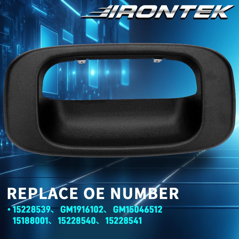 IRONTEK Black Tailgate Handle Bezel Replacement Compatible for Chevrolet 99-07 Silverado 1500/ Silverado 2500, for GMC 99-07 Sierra 1500/ Sierra 2500 Tailgate Handle Bezel - Image 5